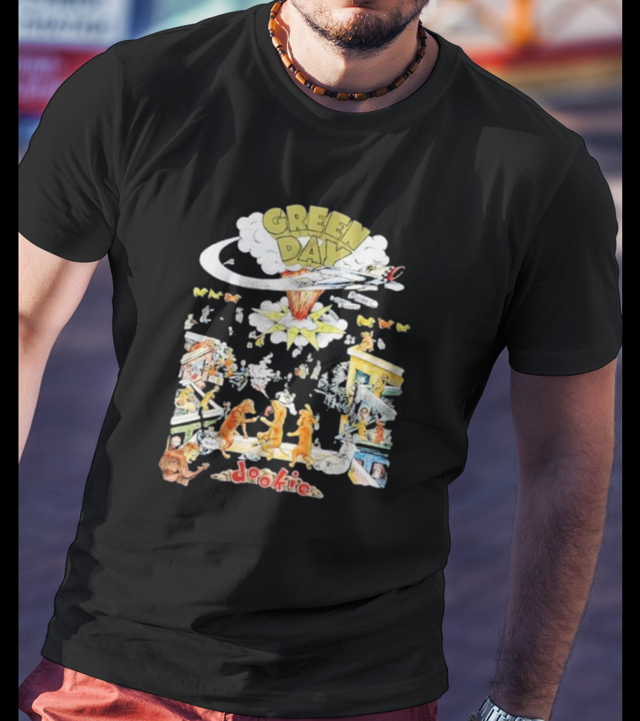 Green Day Dookie Cartoon Explosion Scene T-Shirt