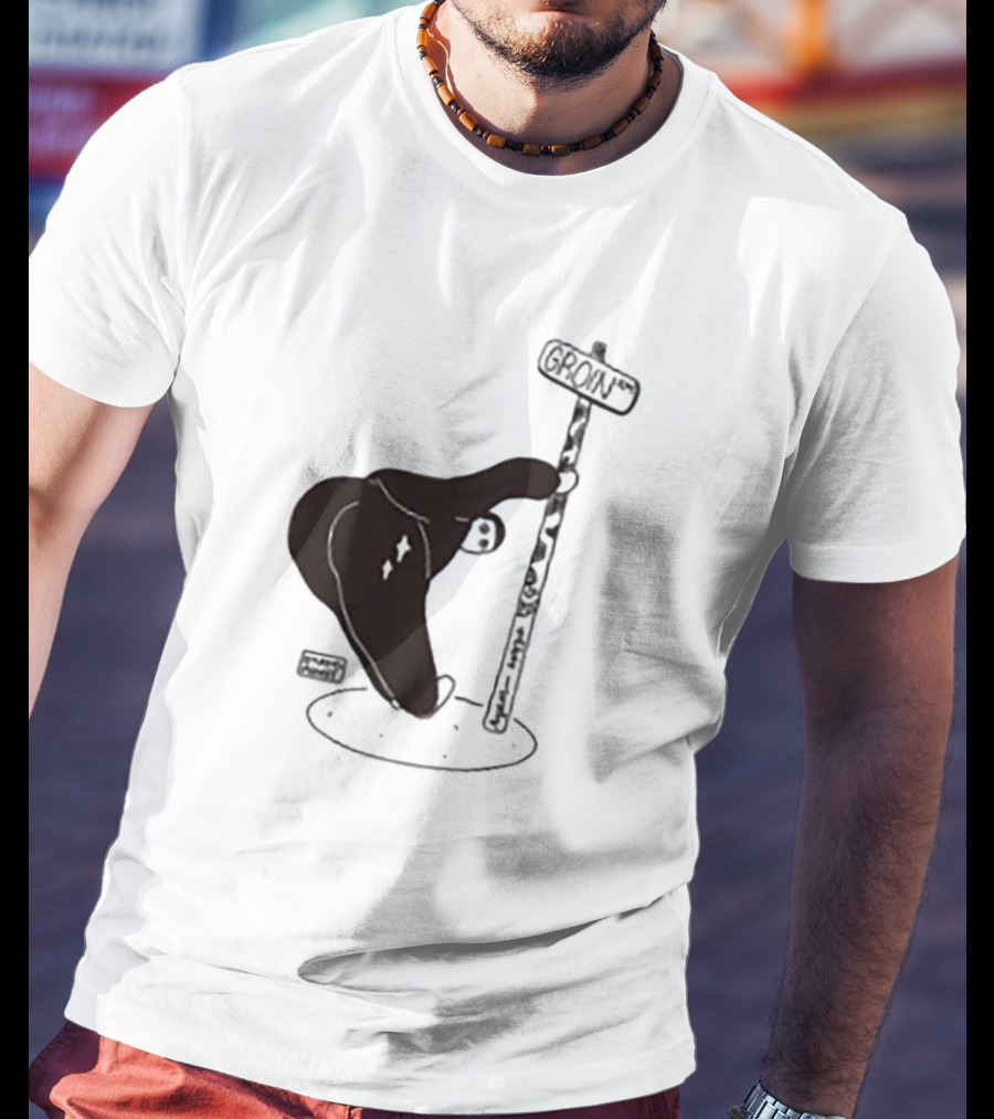 Groin Street Sign With Bandaged Steak Character By Rpwp T-Shirt