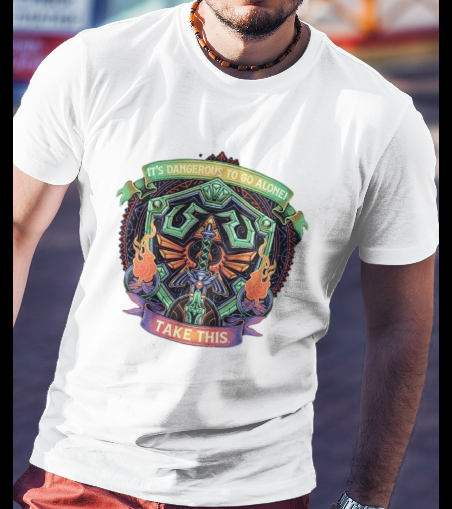 It’s Dangerous To Go Alone Take This Hylian Symbol And Master Sword T-Shirt