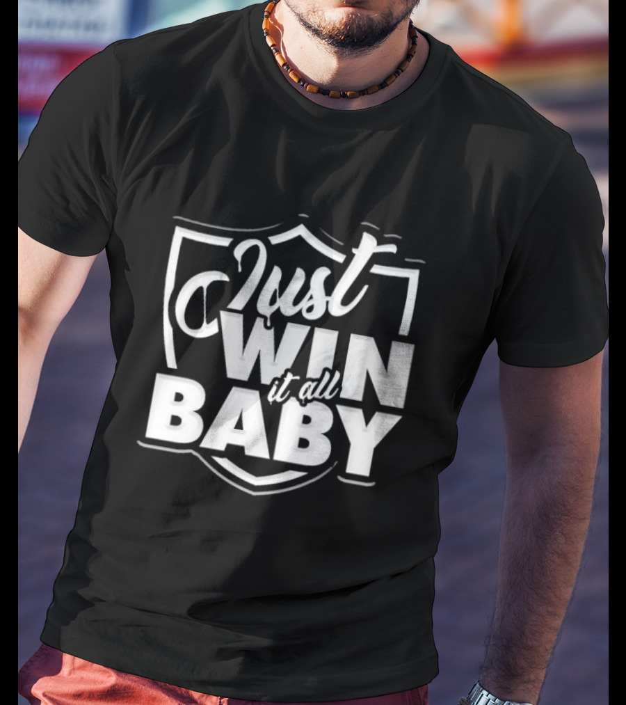 Just Win It All Baby Las Vegas Raiders Shield Emblem T-Shirt