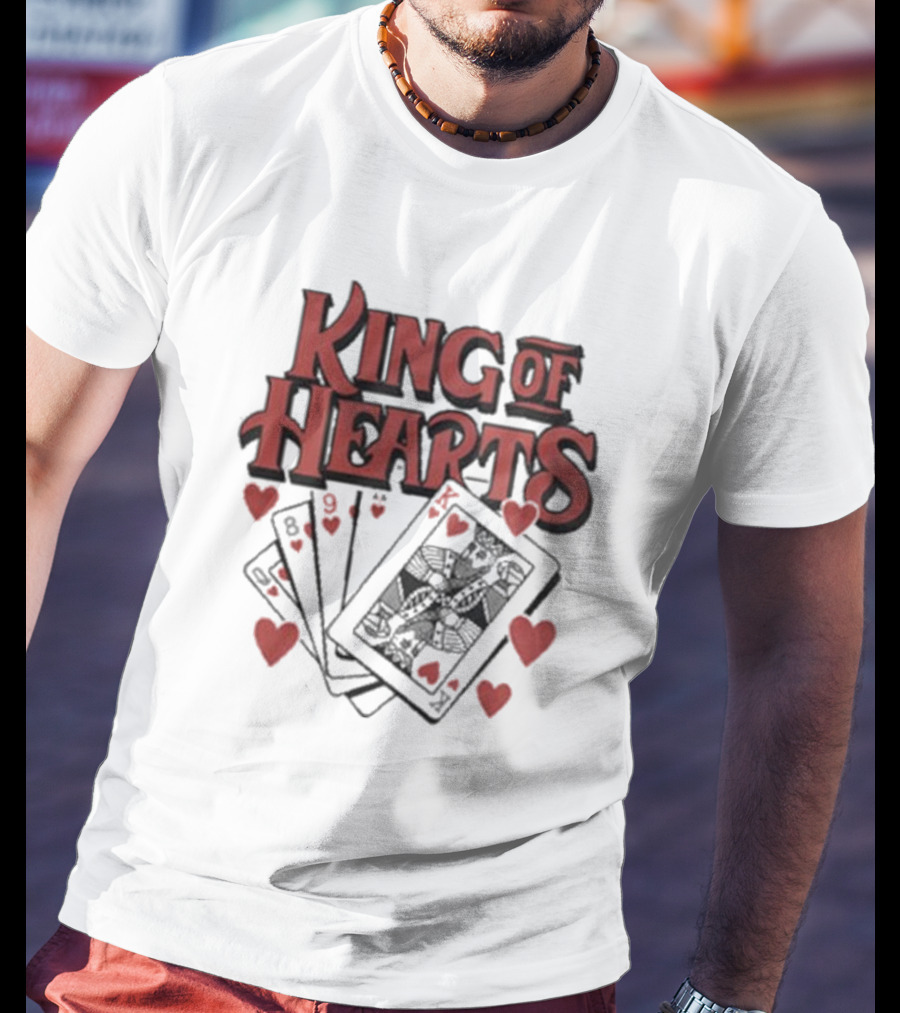 King Of Hearts Card Hand Raglan Heart Playing Cards T-Shirt