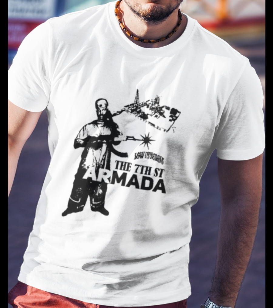 Low Interest The 7th St Armada Revolutionary Symbol With Armed Figure T-Shirt