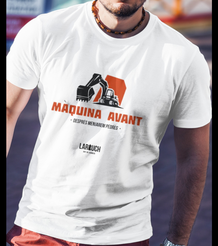 Màquina Avant Desprès Menjarem Pedres Lar Uch Art De Carrer Industrial Excavator T-Shirt
