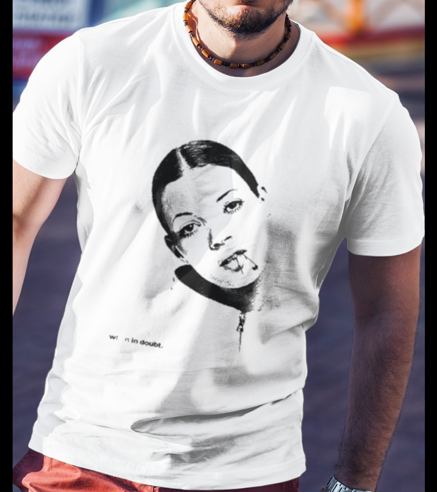 90s Kate Moss When In Doubt Portrait T-Shirt
