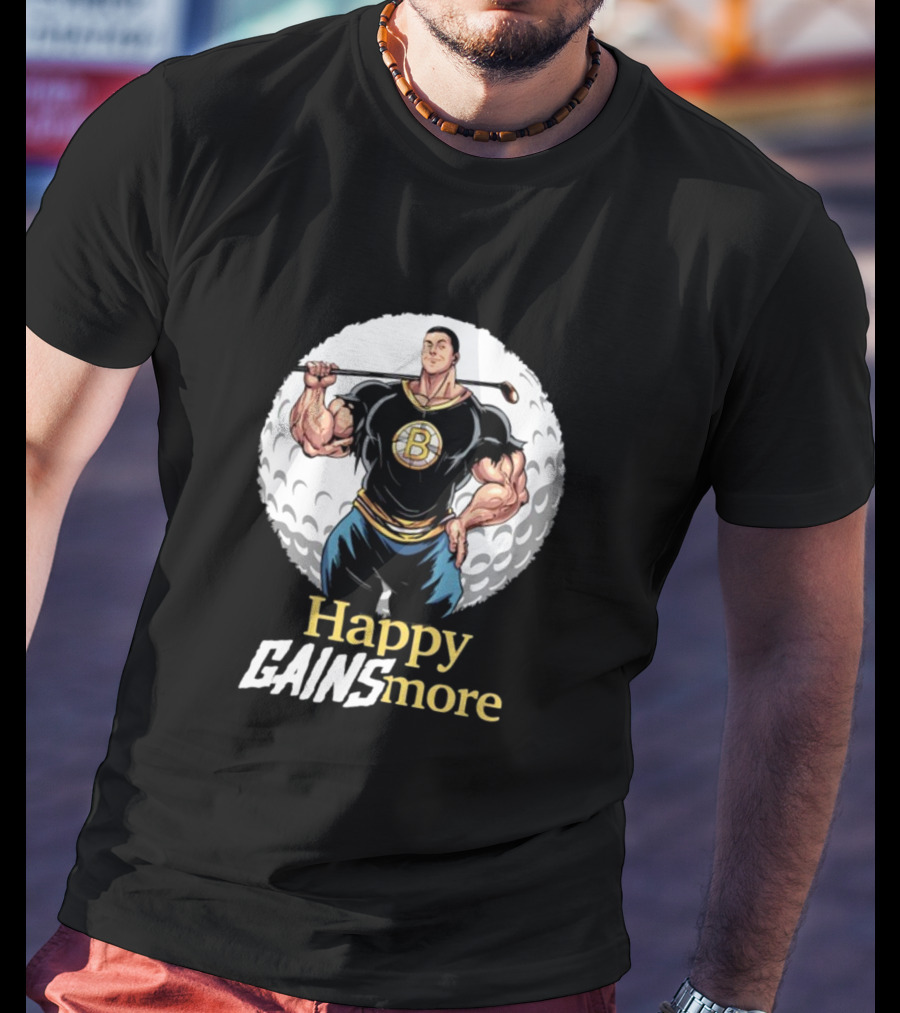 Nick Walker Happy Gainsmore Muscular Cartoon Character With Golf Club T-Shirt
