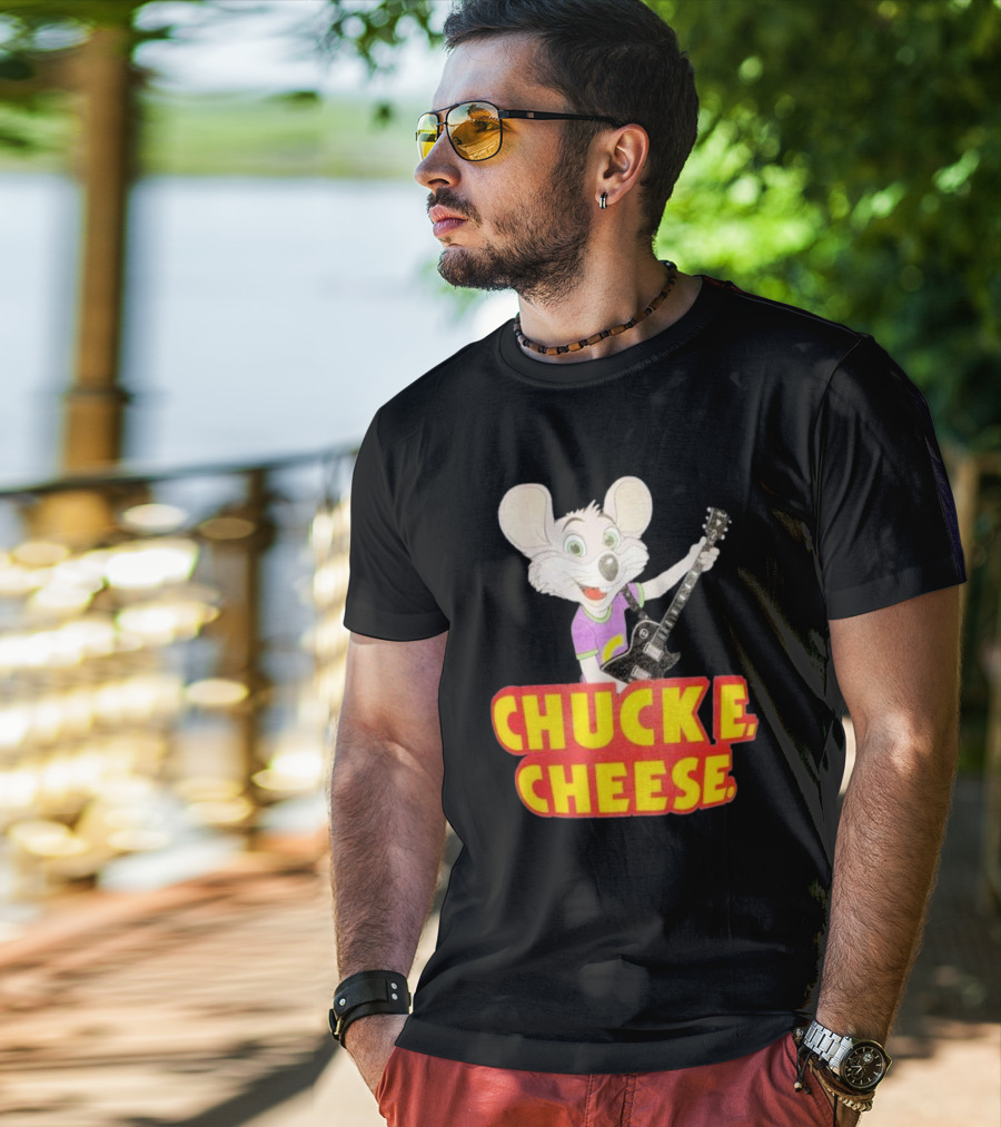 Chuck E Cheese Logo Rat With Guitar T-Shirt