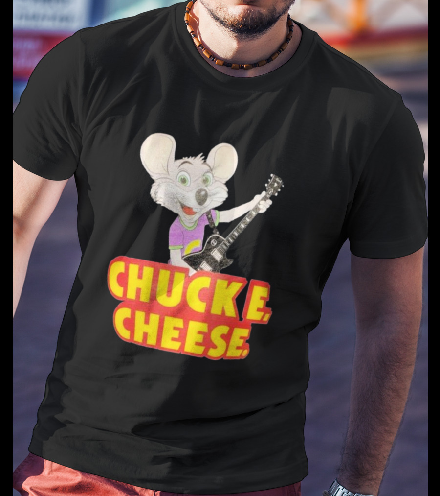 Chuck E Cheese Logo Rat With Guitar T-Shirt