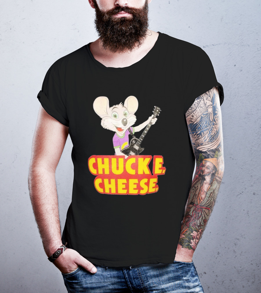 Chuck E Cheese Logo Rat With Guitar T-Shirt