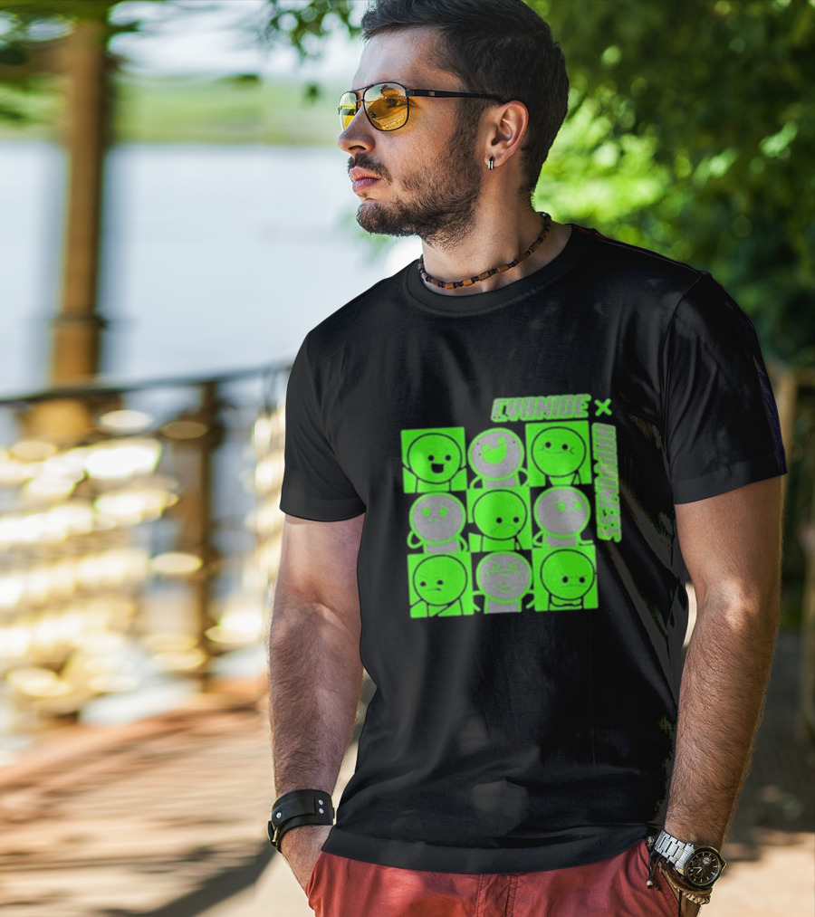 Cyanide X Happiness Neon Green Faces T-Shirt
