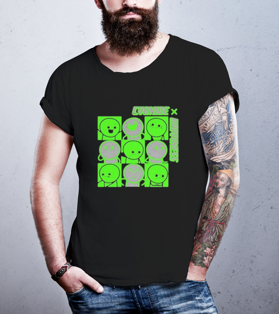 Cyanide X Happiness Neon Green Faces T-Shirt