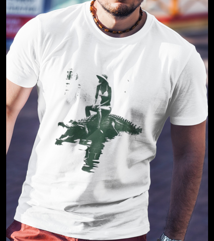El Cocodrilo Girl In Swimwear Riding Crocodile Iconic Adventure T-Shirt