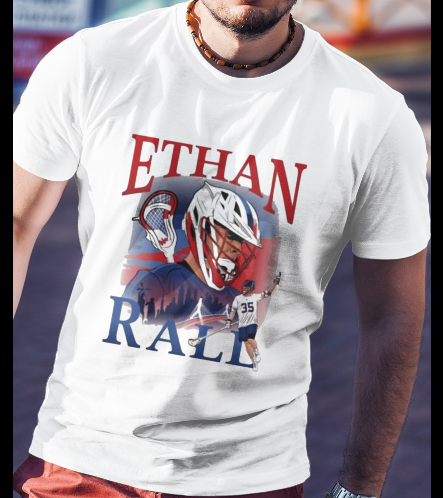 Ethan Rall Lacrosse Helmet Player Illustration 35 T-Shirt