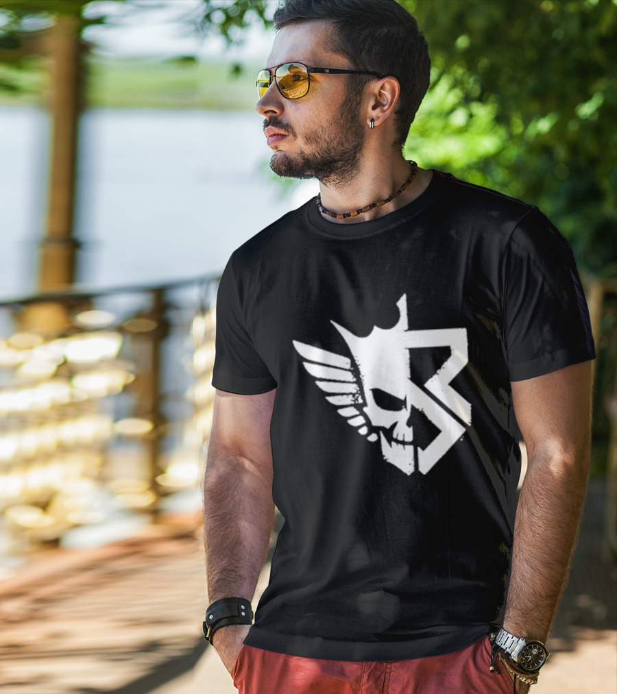 Freakin Nightmare Skull Crown Wings T-Shirt