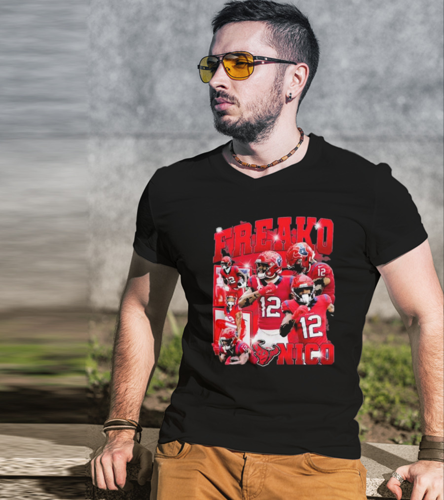 Houston Freako Nico 12 Football Player Collage T-Shirt