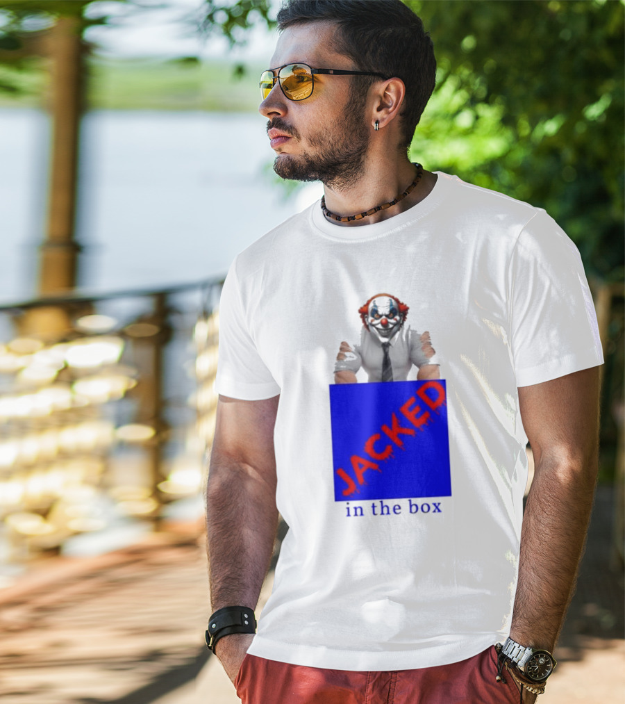 JACKED In The Box Clown Concept With Red-Blue Contrast T-Shirt