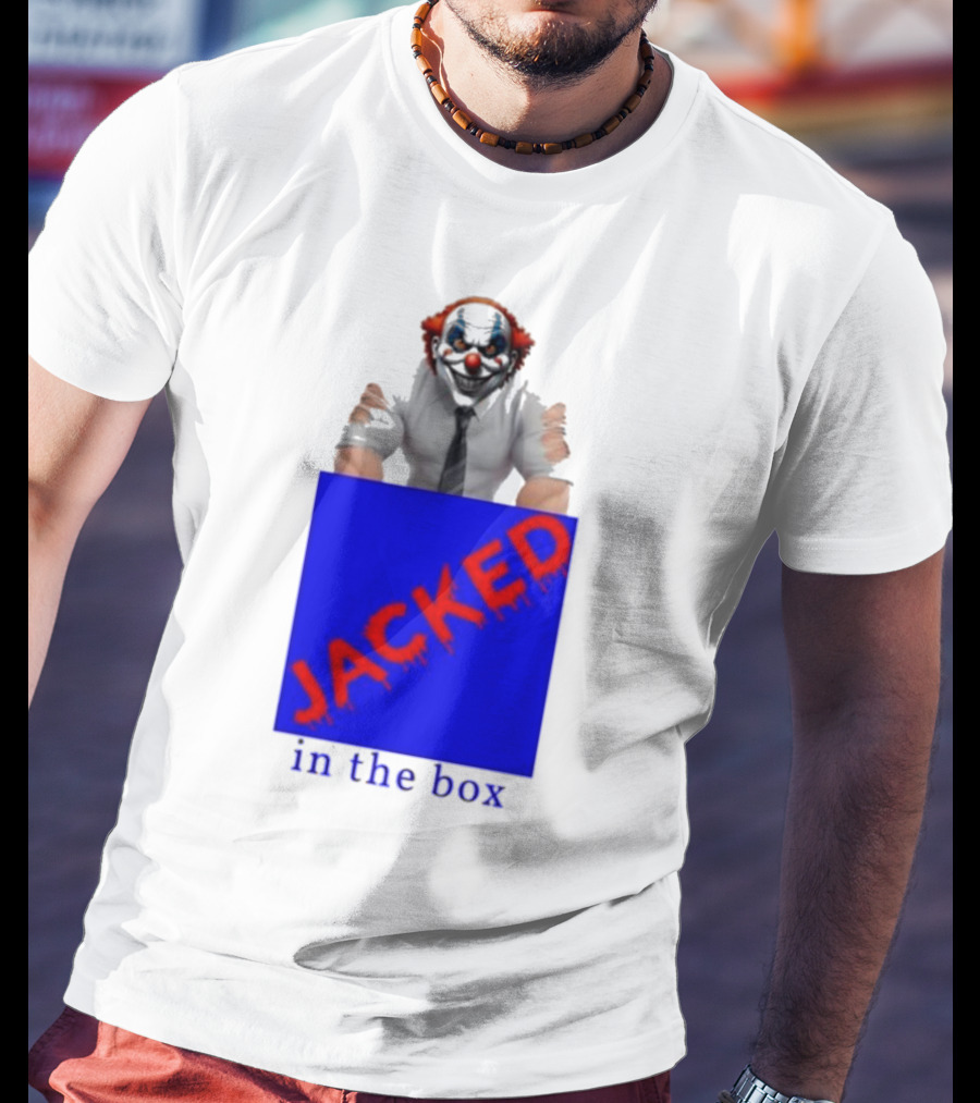 JACKED In The Box Clown Concept With Red-Blue Contrast T-Shirt
