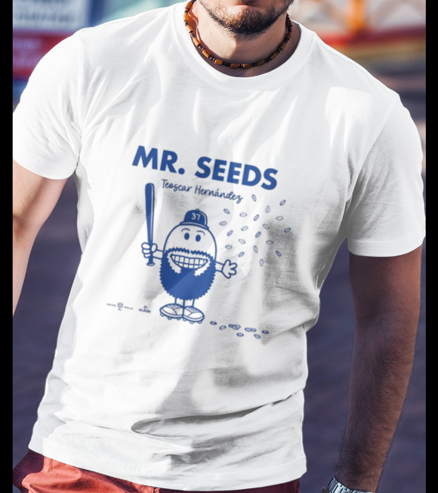 MR. SEEDS Teoscar Hernández Batting Character 87 Baseball T-Shirt