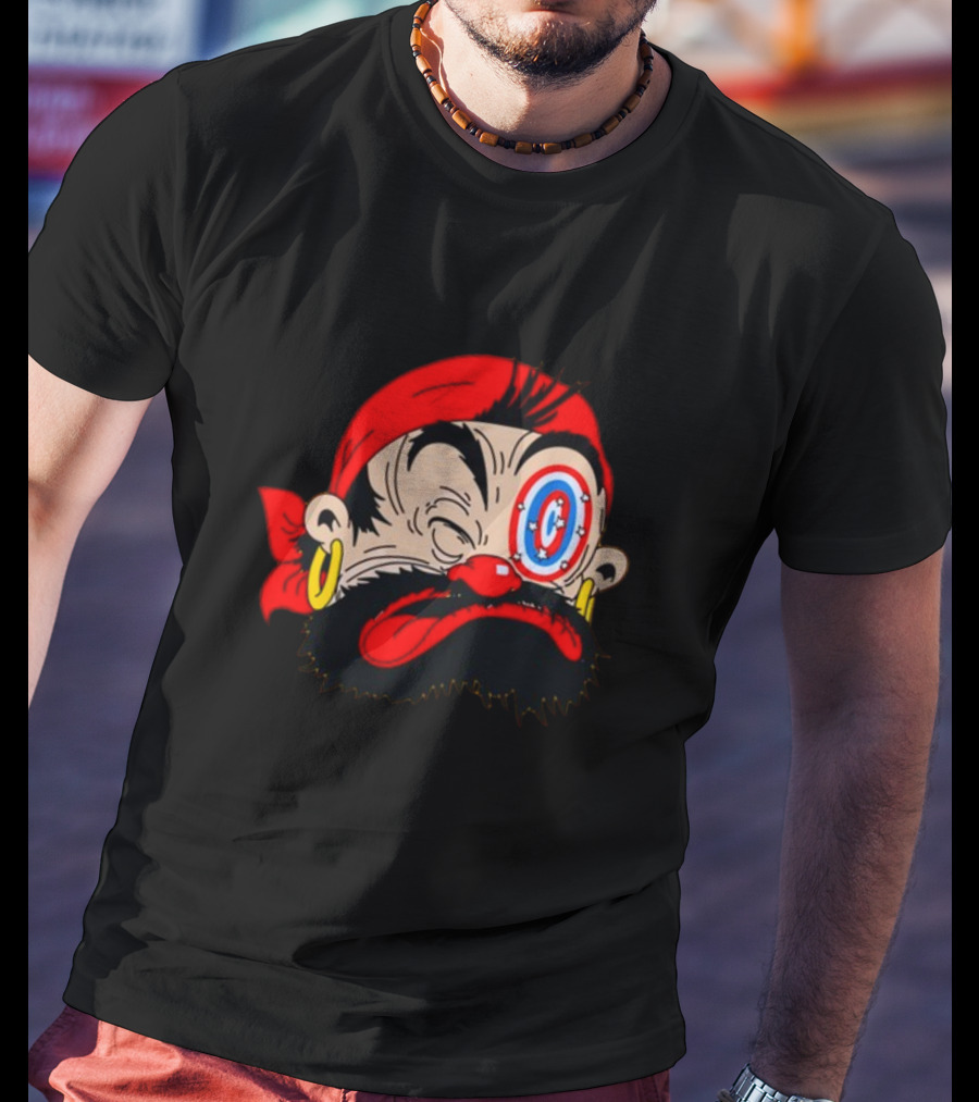 Bluto Sindbad Knockout Cartoon Pirate Target Eye T-Shirt