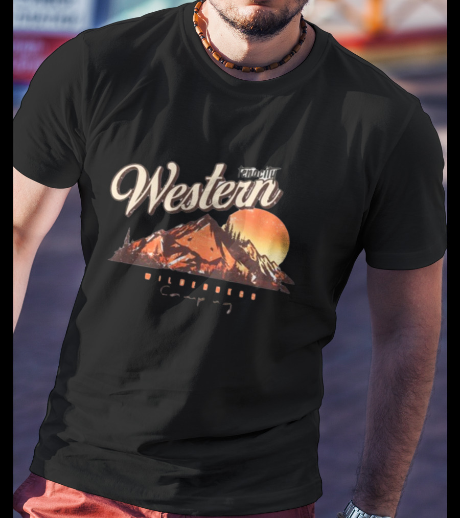 Western Wilderness Camping Sunset Mountain Scene T-Shirt