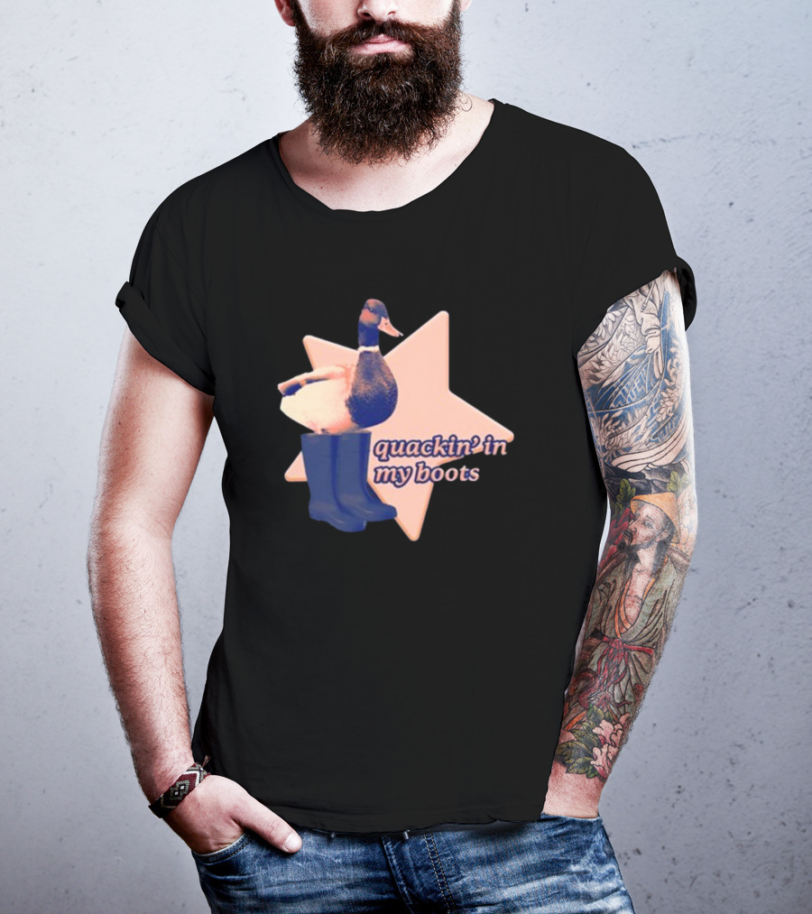 Quackin' In My Boots Duck With Star And Boots T-Shirt
