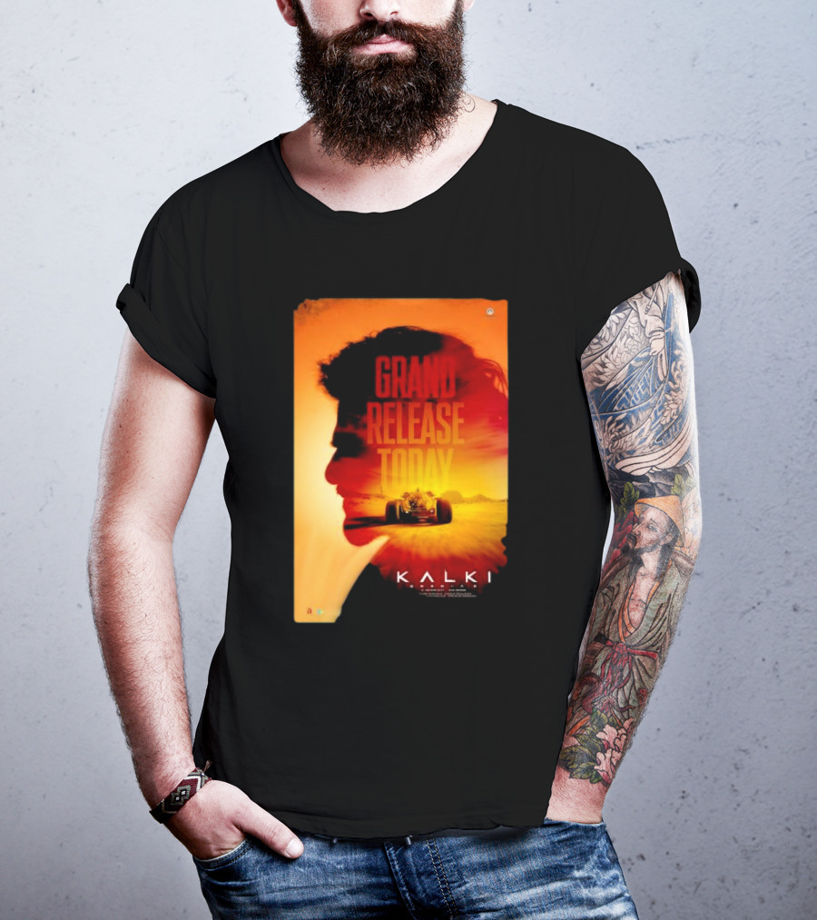 Grand Release Today Kalki Silhouette And Racing Car T-Shirt
