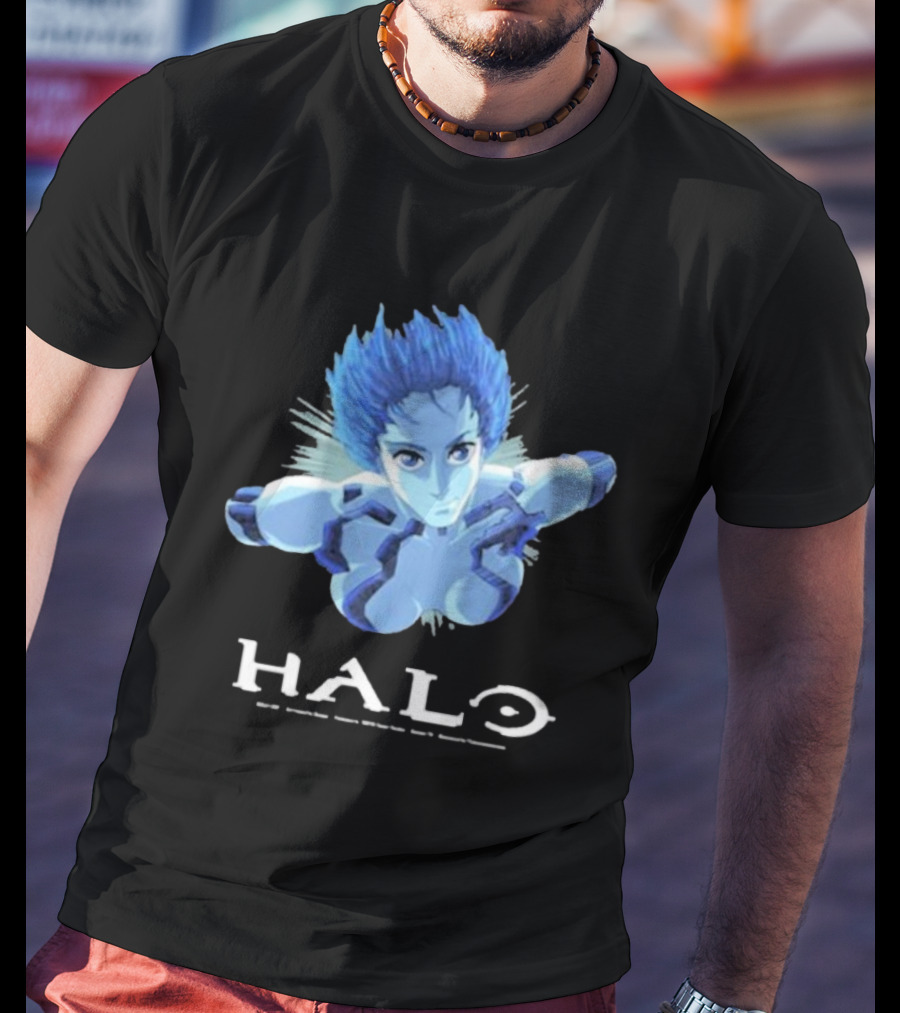 Halo Cortana AI Character Blue Avatar T-Shirt