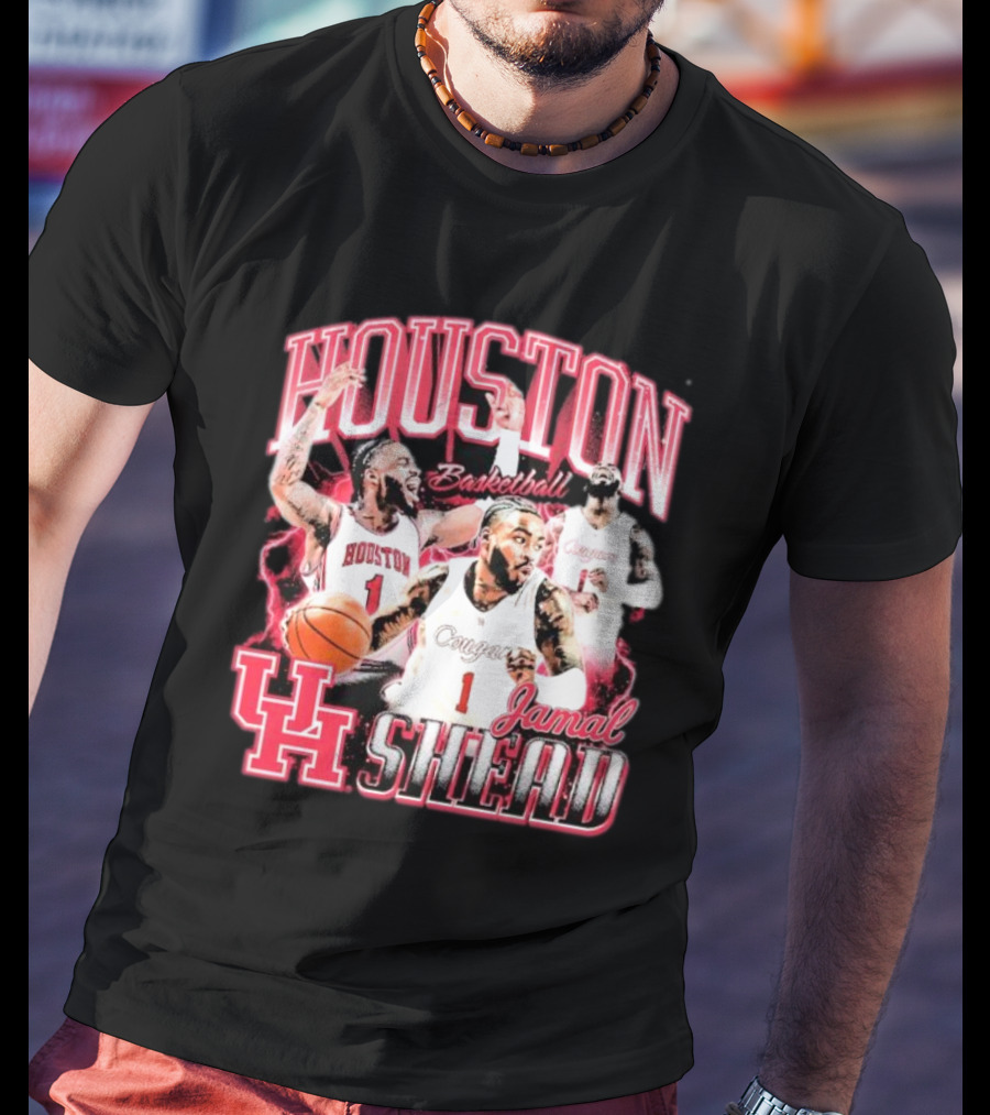 Jamal Shead Houston Cougars Basketball U H T-Shirt