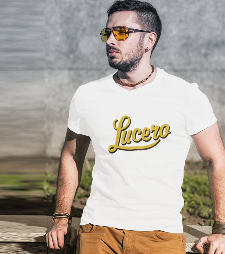 Lucero Script Logo Baseball T-Shirt
