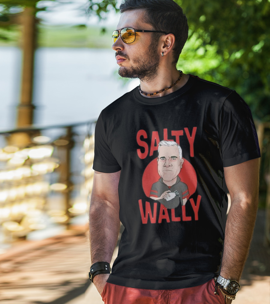 Salty Wally Nationgear Salt Shaker Red Circle Caricature T-Shirt