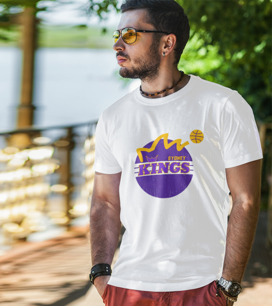 NBL Store Sydney Kings 22-23 Heritage Purple Basketball Logo Crown T-Shirt