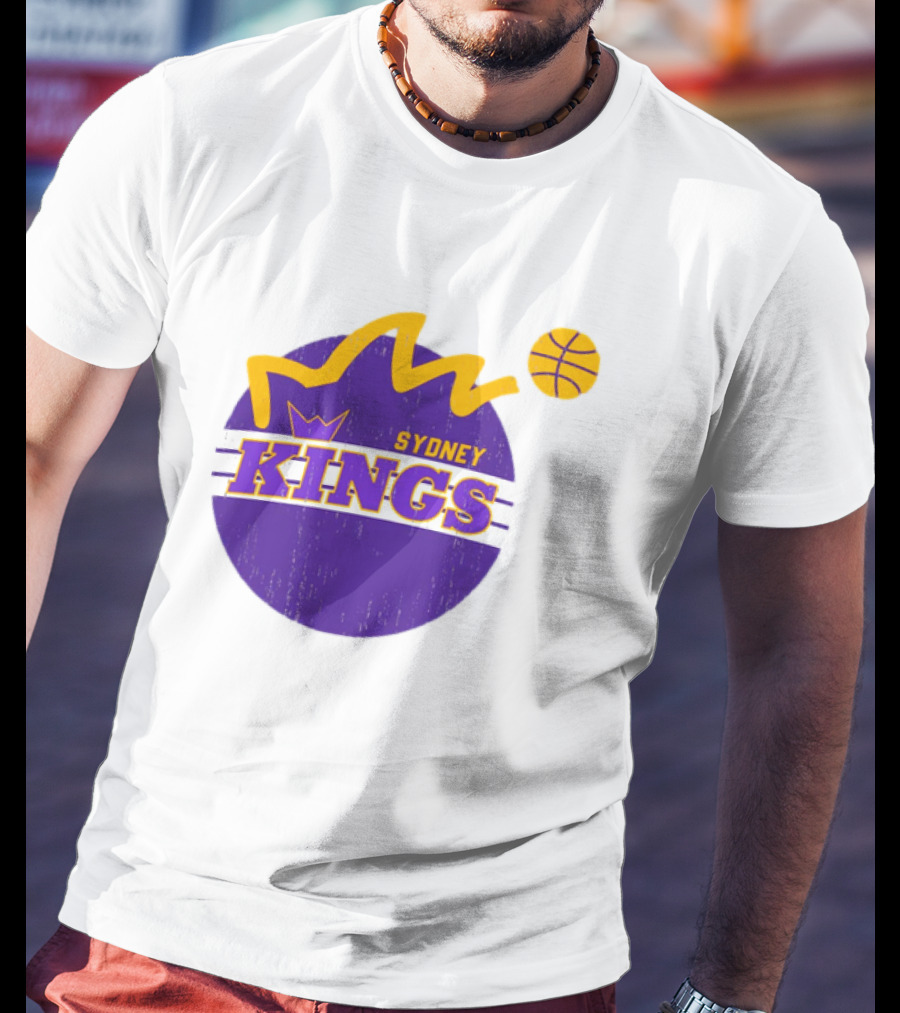 NBL Store Sydney Kings 22-23 Heritage Purple Basketball Logo Crown T-Shirt