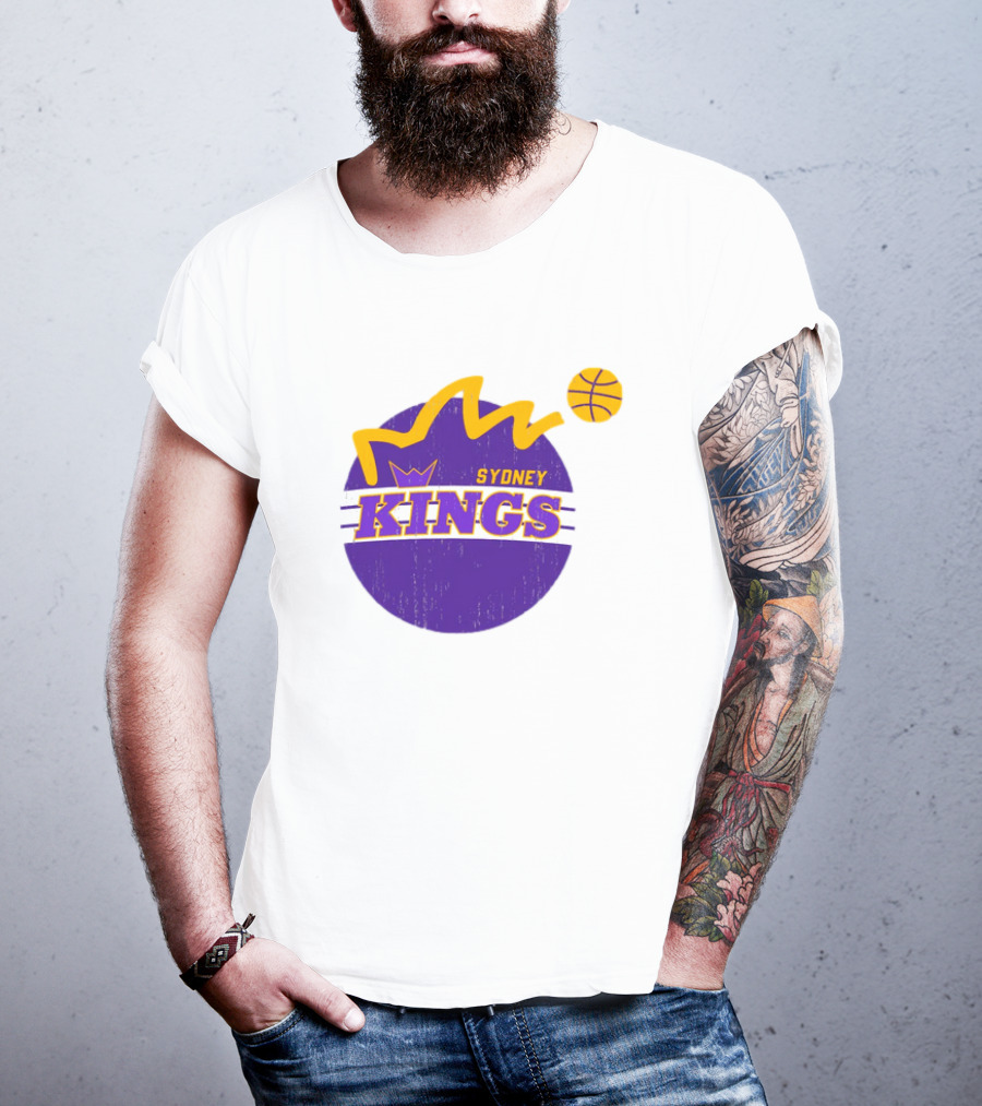 NBL Store Sydney Kings 22-23 Heritage Purple Basketball Logo Crown T-Shirt
