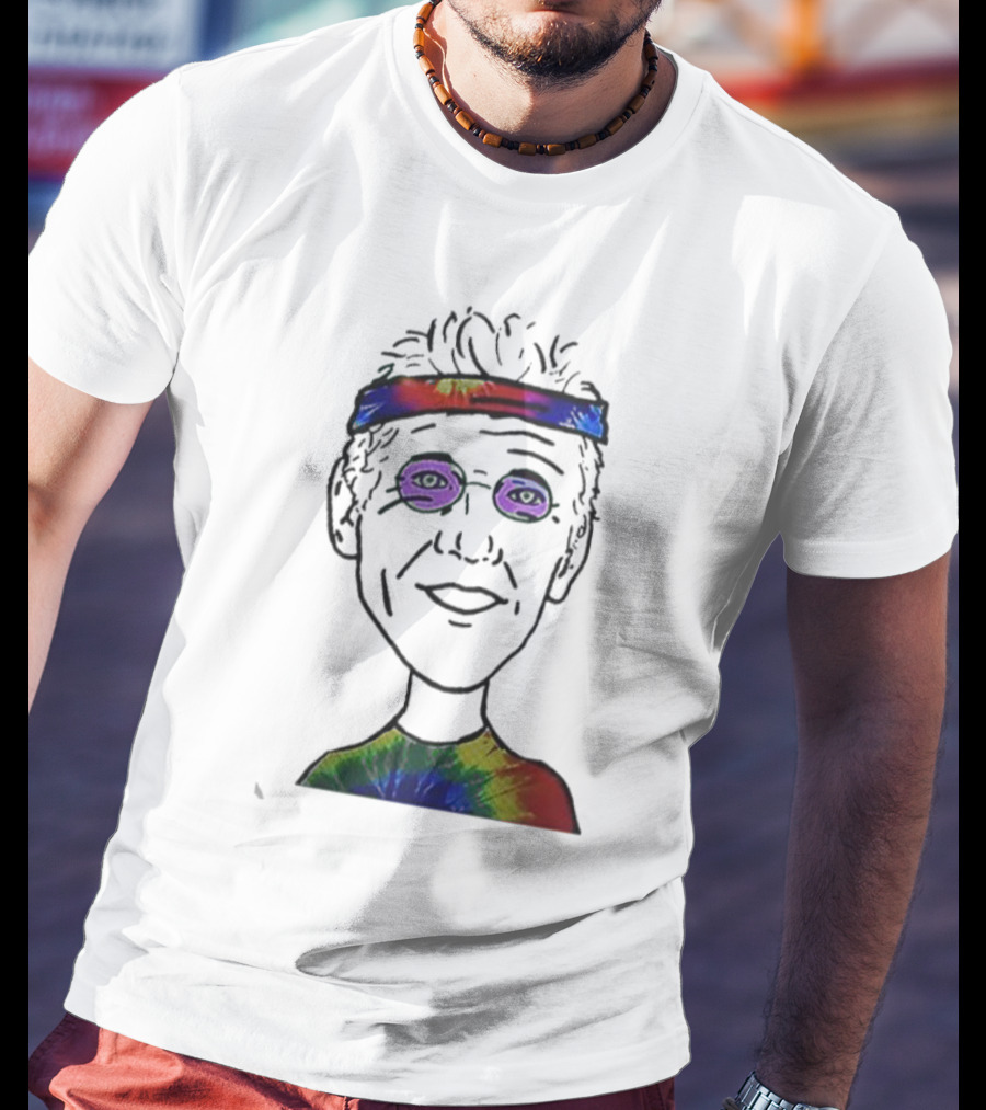 Bill Walton Tie-Dye Headband And Shirt Caricature T-Shirt