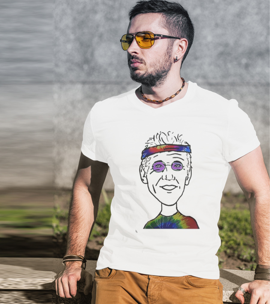 Bill Walton Tie-Dye Headband And Shirt Caricature T-Shirt
