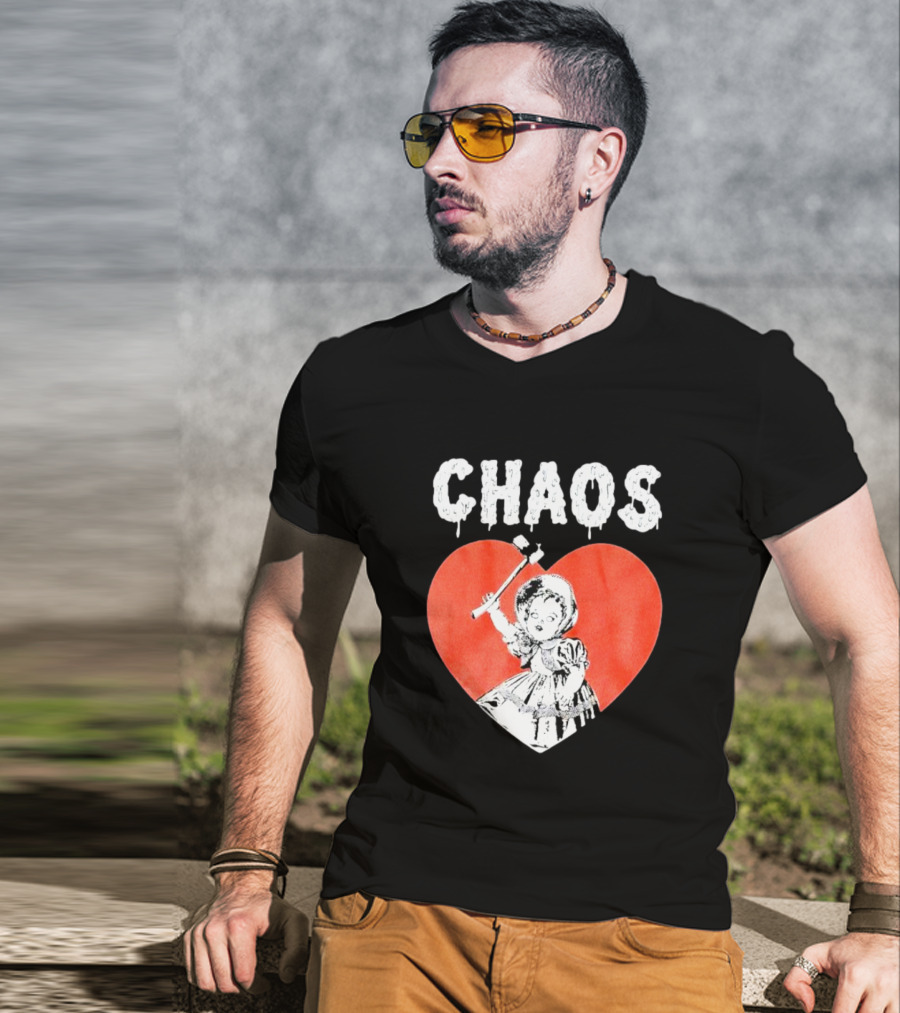 Chaos Heart With Girl Holding Bat T-Shirt