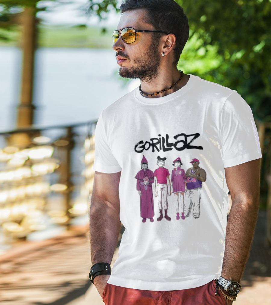 Gorillaz Cracker Island Group Art Standing Characters T-Shirt