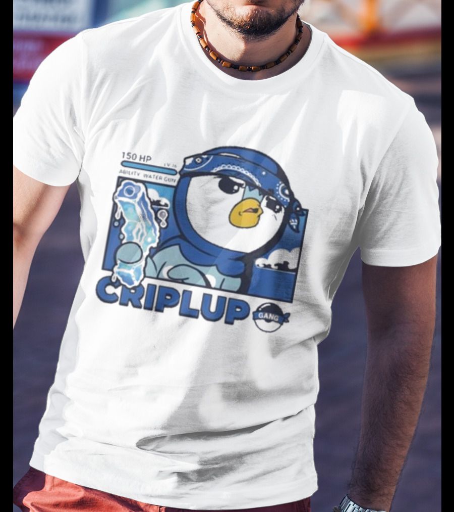 Impjcomics Criplup Comic Blue Bandana Penguin T-Shirt