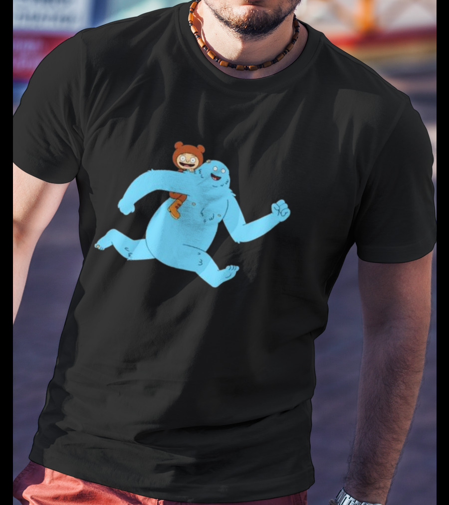 Bigfoot Society The Great North Blue Yeti Cartoon Character T-Shirt