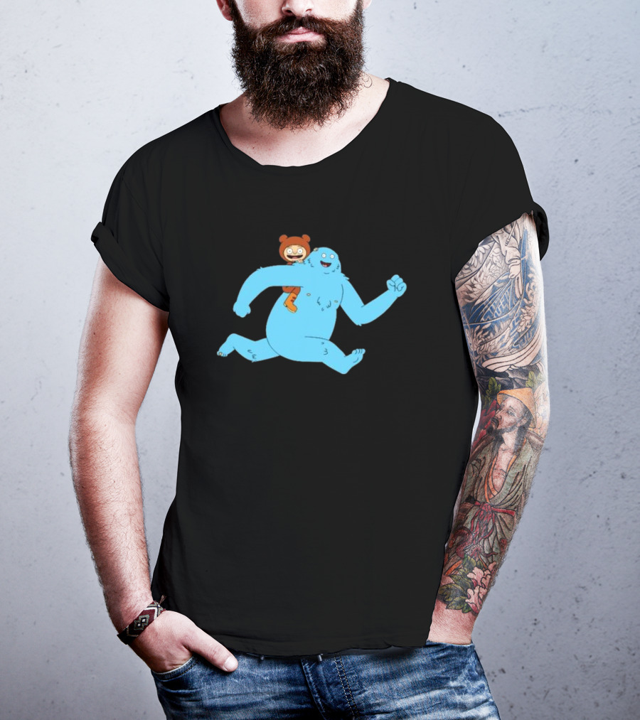 Bigfoot Society The Great North Blue Yeti Cartoon Character T-Shirt