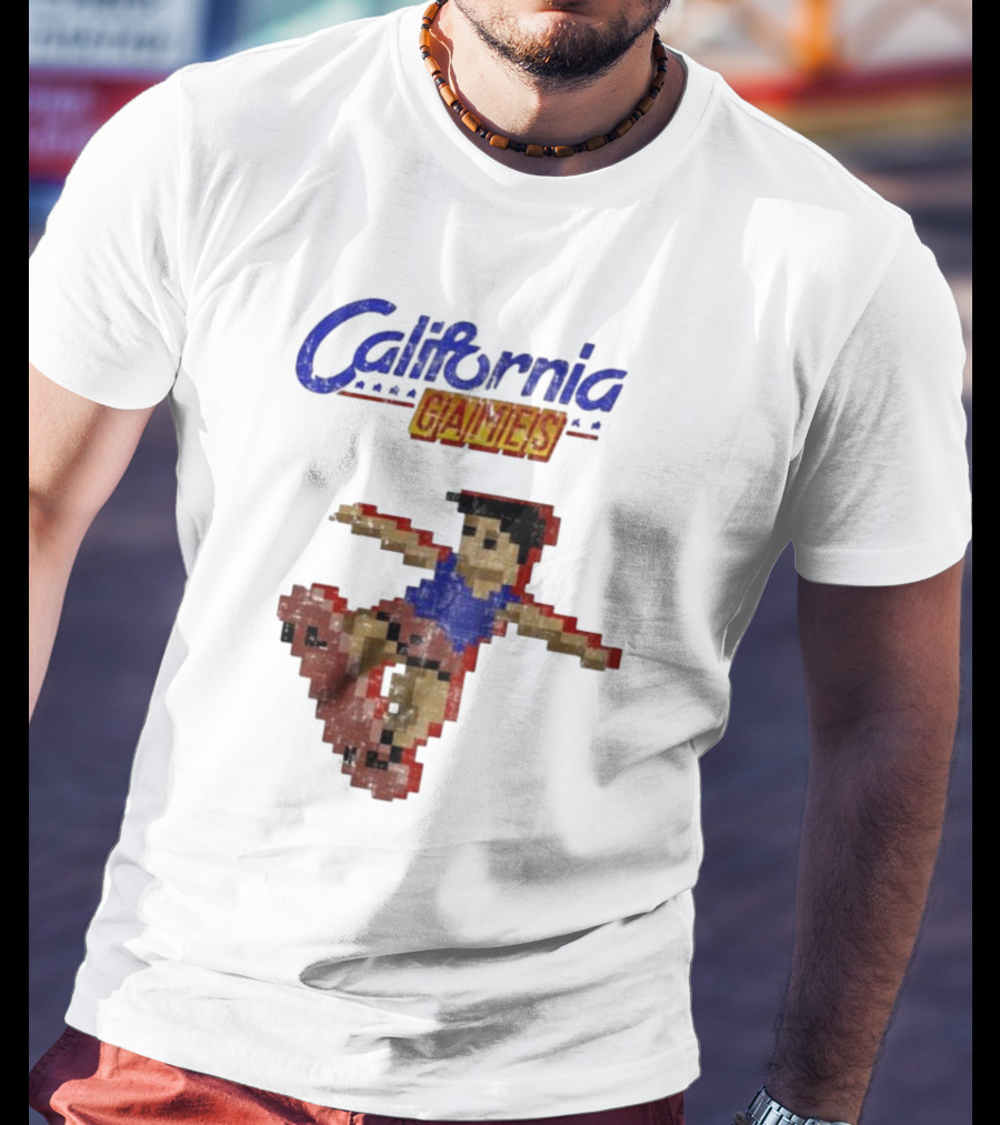 California Games Pixelated Skateboarding Retro Gaming T-Shirt