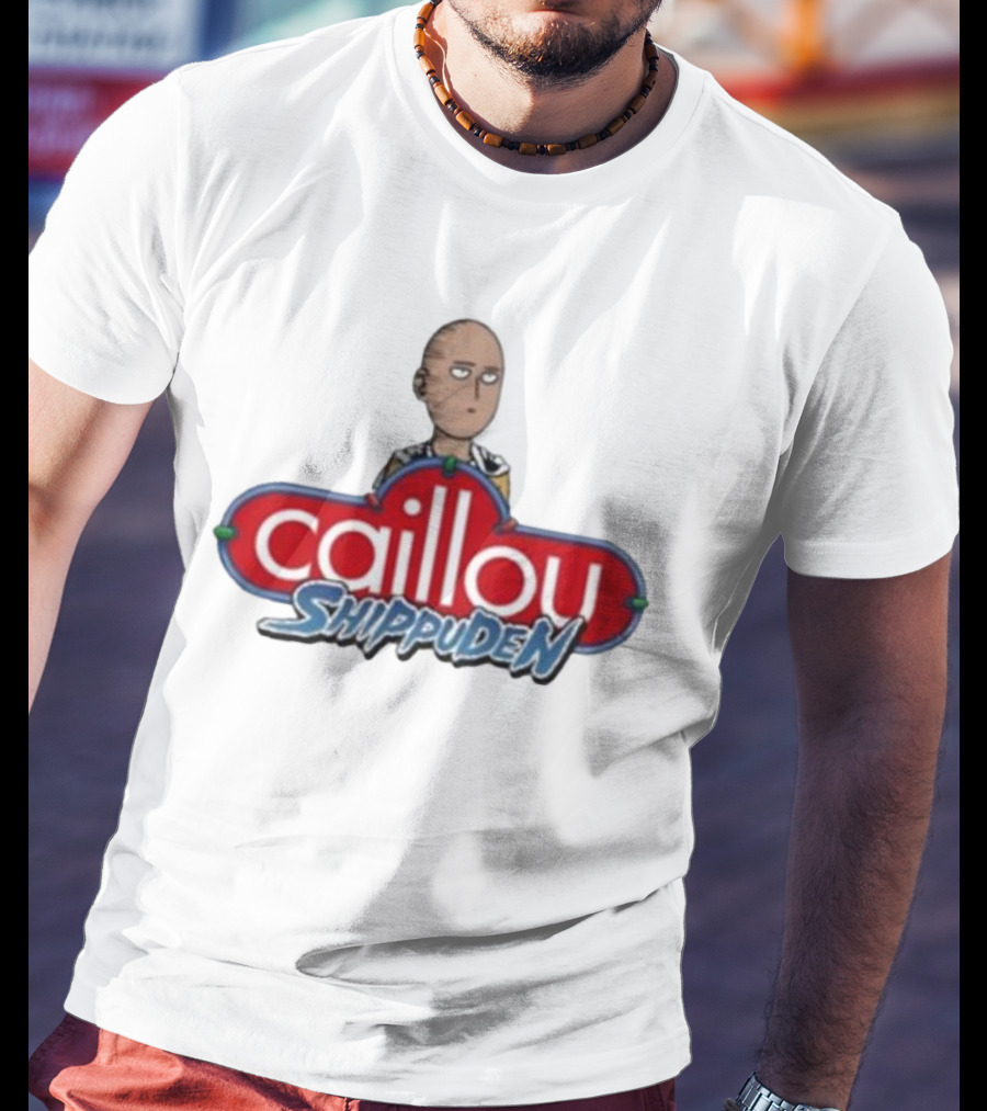 Goofyahhtees Caillou Shippuden Logo Mashup With Bald Character T-Shirt