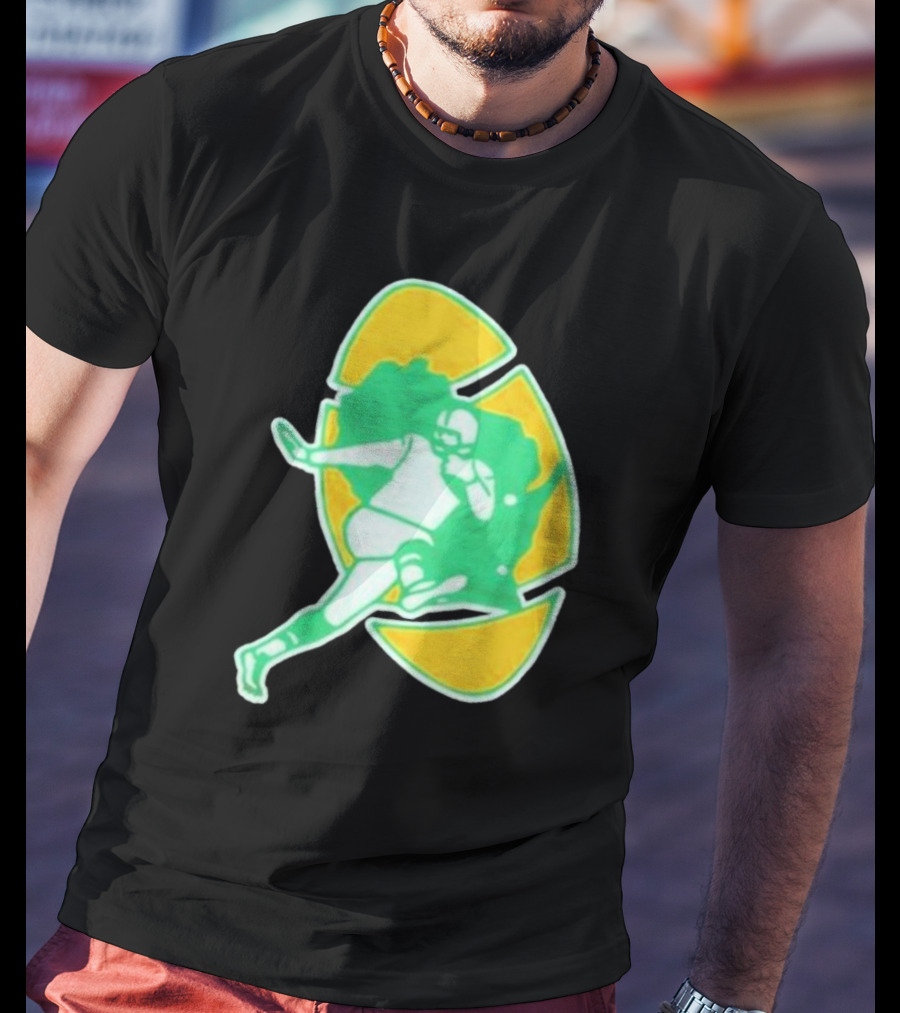Green Bay Packers Alt Logo 1956 Retro Football Player Emblem T-Shirt