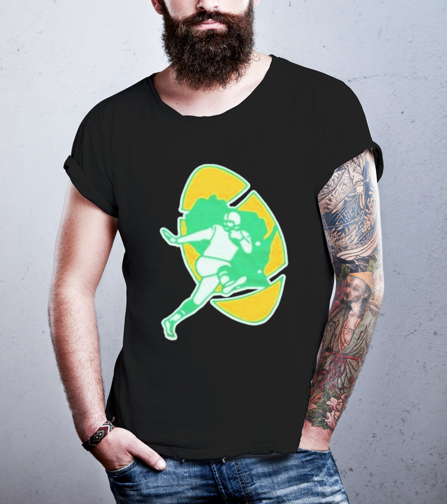 Green Bay Packers Alt Logo 1956 Retro Football Player Emblem T-Shirt