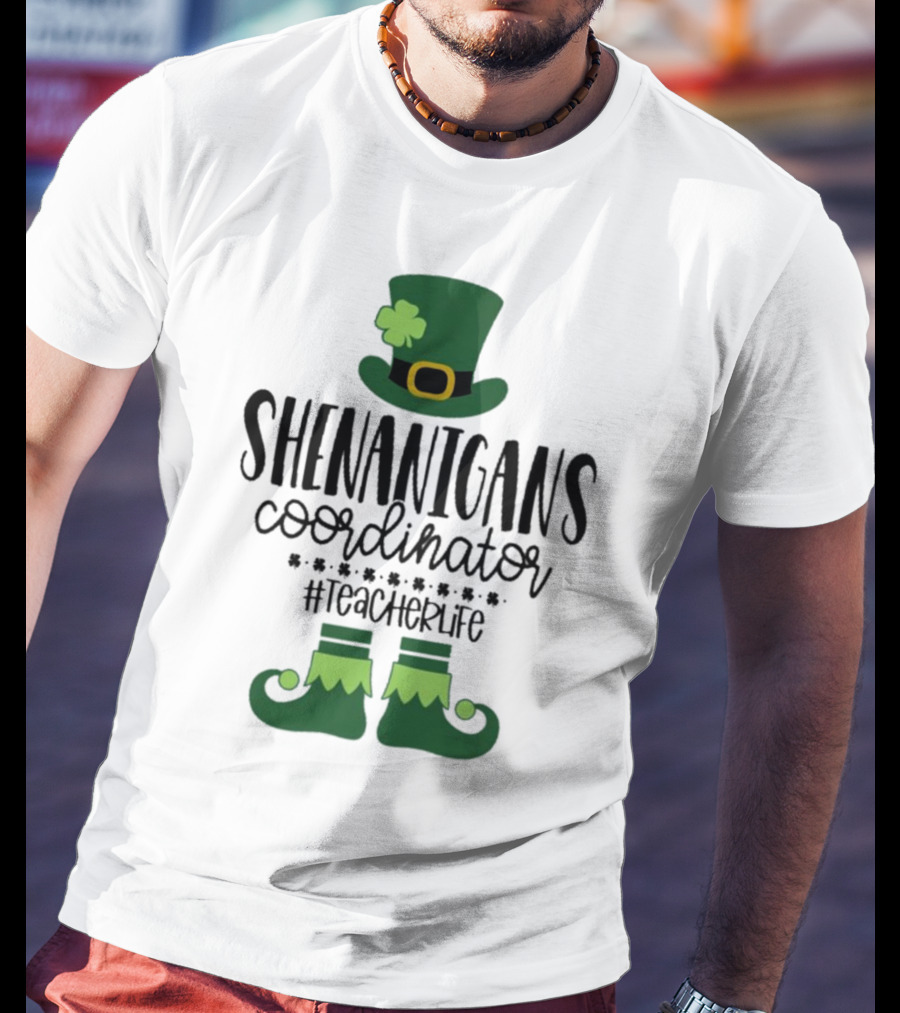Shenanigans Coordinator #TeacherLife St Patrick's Day Elf T-Shirt