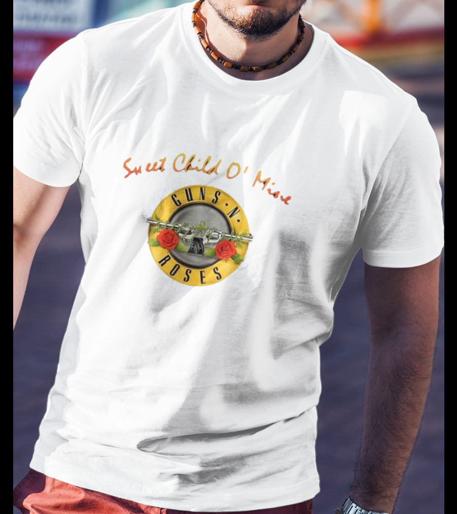 Guns N' Roses Sweet Child O' Mine Circle Logo With Roses And Guns T-Shirt
