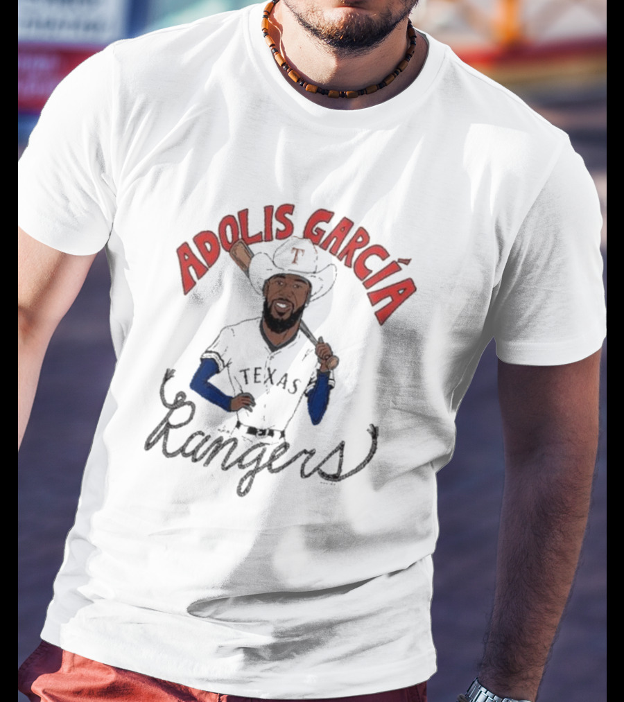 Adolis García Texas Rangers Cowboy Caricature Player T-Shirt