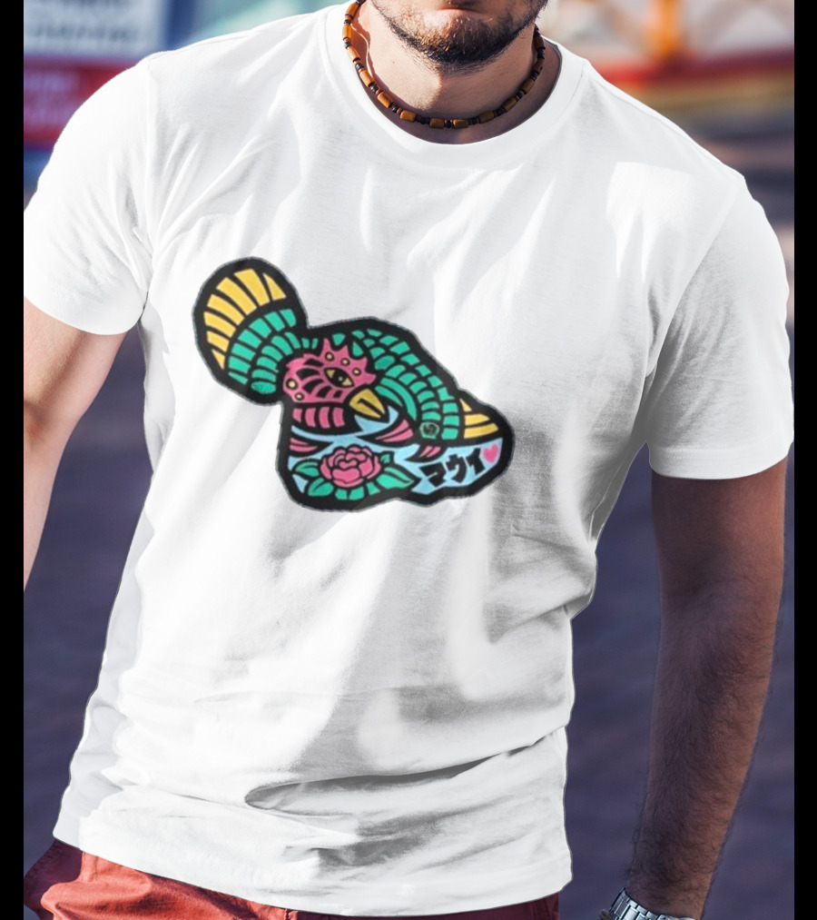 Sumofish Maui Kanji Flower Phoenix T-Shirt