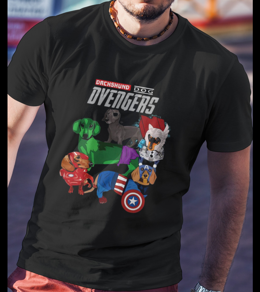 Dachshund Dog Dvengers Marvel-Inspired Hero Dogs T-Shirt