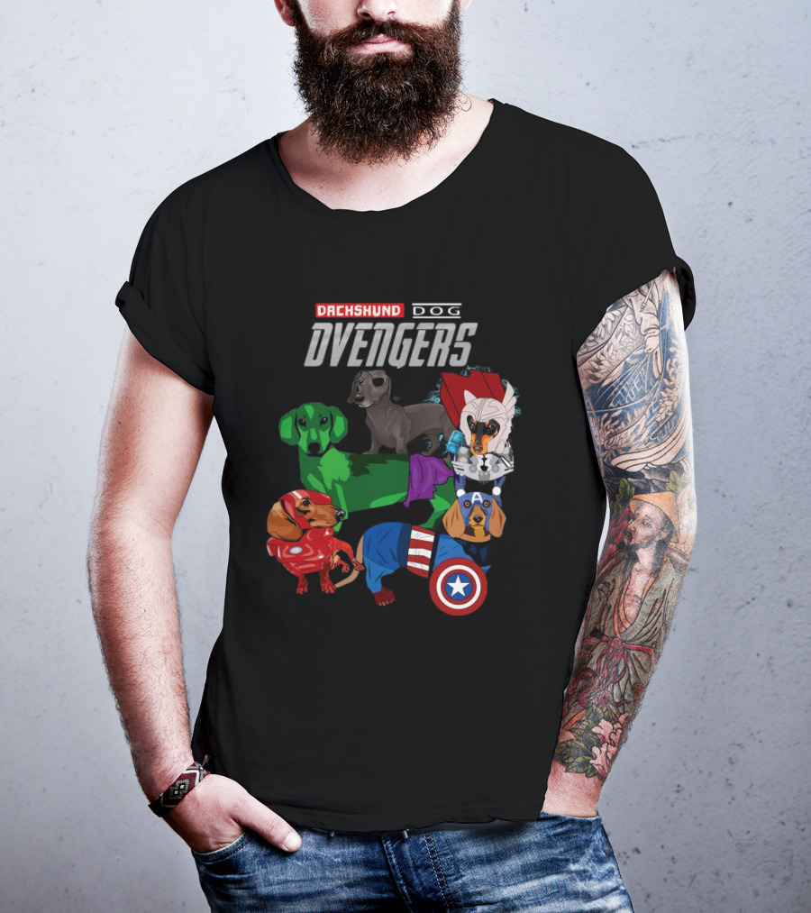 Dachshund Dog Dvengers Marvel-Inspired Hero Dogs T-Shirt