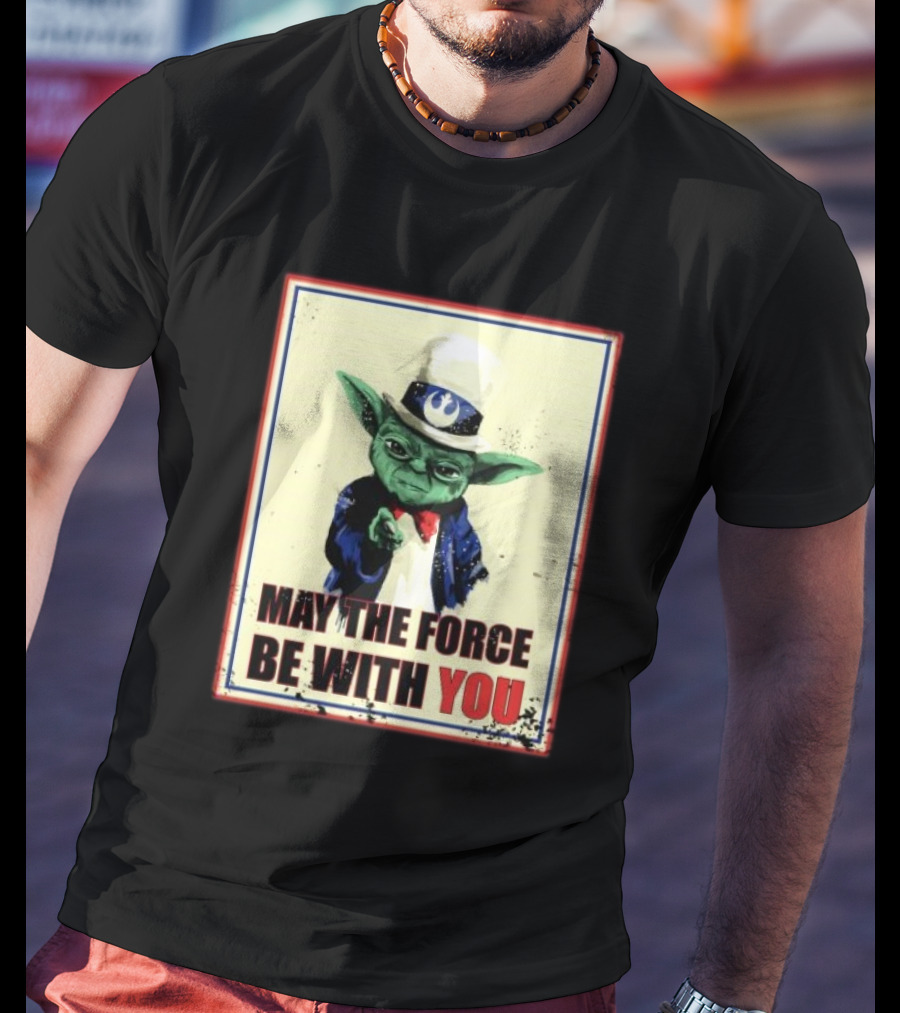 Baby Yoda May The Force Be With You Uncle Sam T-Shirt